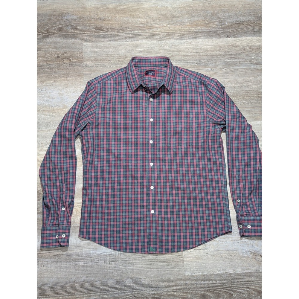 UNTUCKit Men's Medium Plaid Button Down Shirt Wrinkle Free 100% Cotton